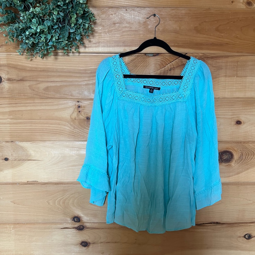 Blue peasant top